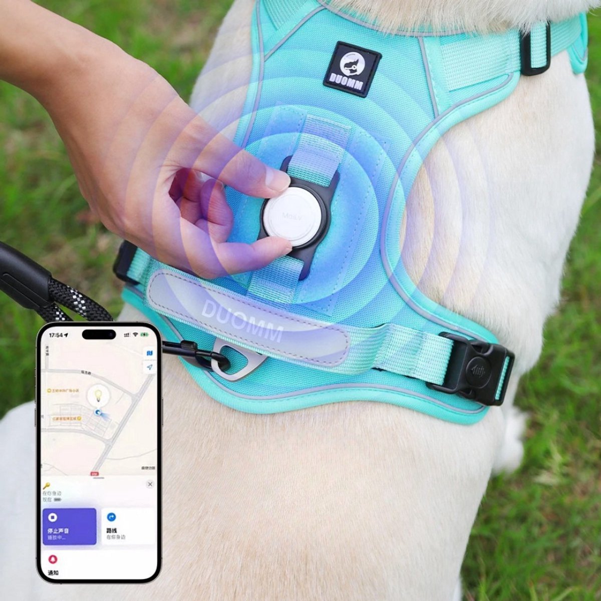 Duomm - Hondentuigje met Airtaghouder